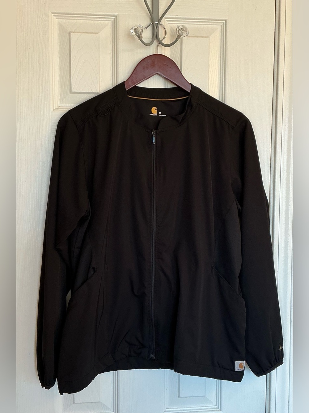 Carhartt Force Scrub Jacket Unisex Black Full Zip Stretch Scrub Jacket Size M